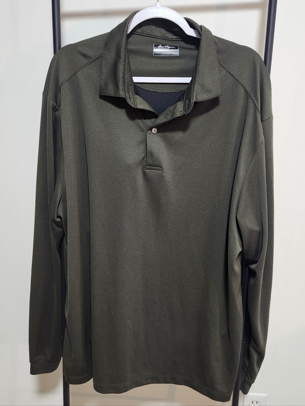Ben Hogan Men's Long-Sleeve Polo Shirt - Olive